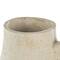 15.25" Cream Textured Paper Mache Fluted Vase with Ring Handle